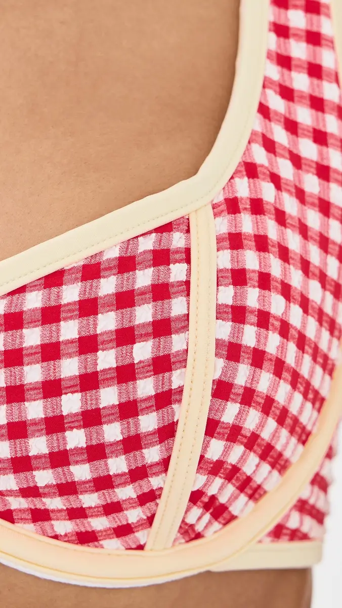 Montce Micro Gingham Romy Binded Bikini Top | Thumbnail 6 Montce Micro Gingham Romy Binded Bikini Top | Thumbnail 6