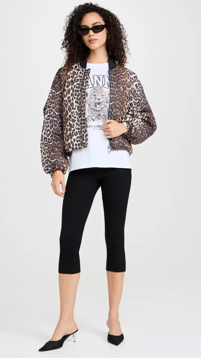 Ganni Basic Jersey Leopard Relaxed T-Shirt | Thumbnail 5 Ganni Basic Jersey Leopard Relaxed T-Shirt | Thumbnail 5