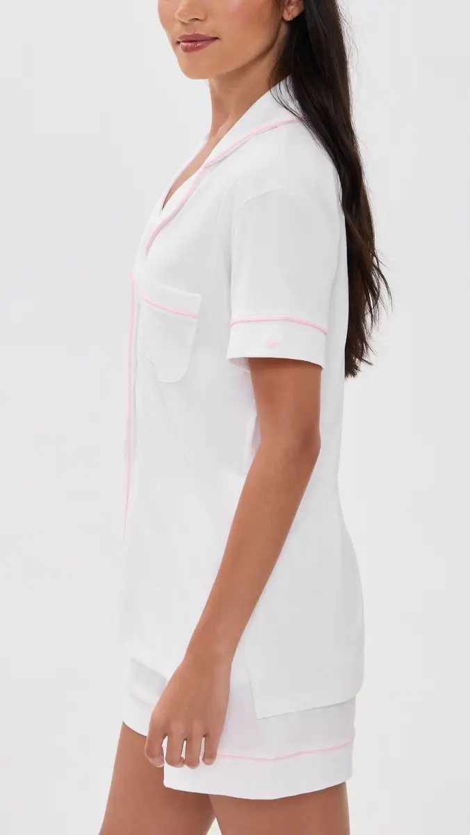Petite Plume Pima Piping Short Set | Thumbnail 4 Petite Plume Pima Piping Short Set | Thumbnail 4