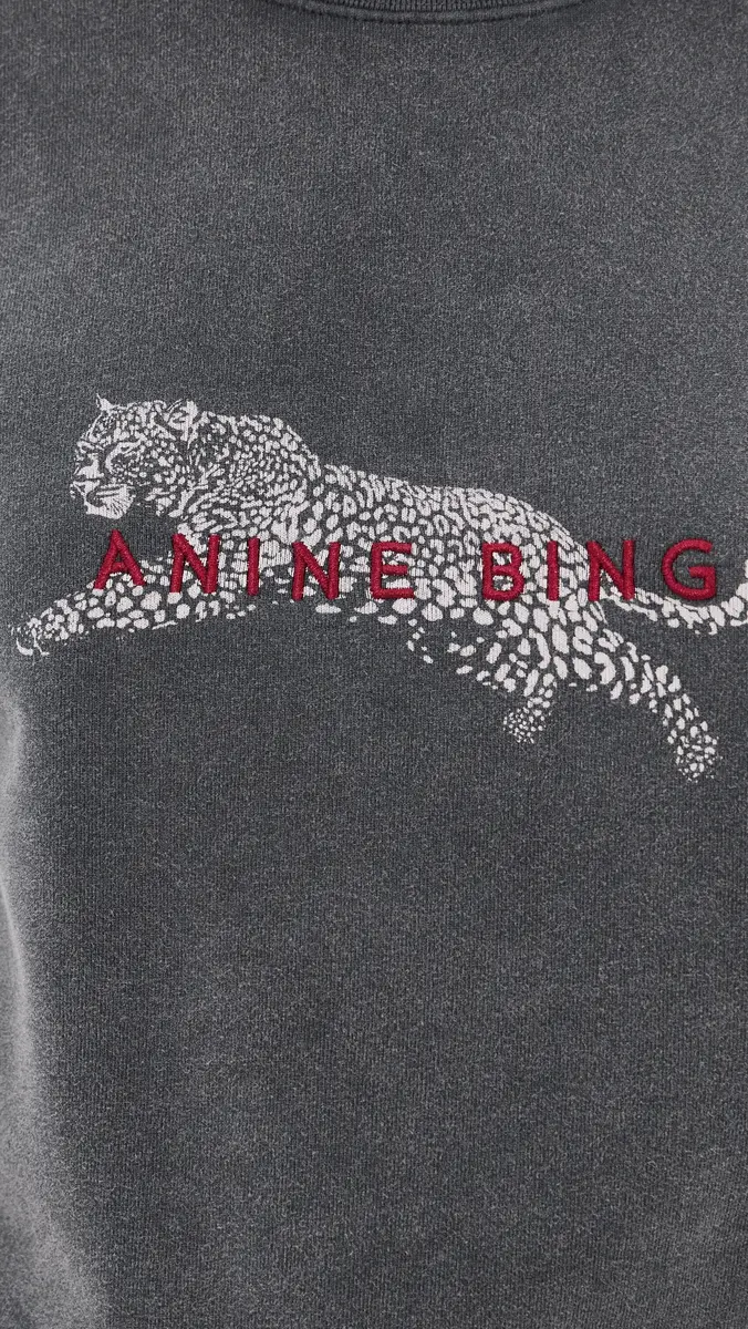 Anine Bing Spencer Leopard Sweatshirt | Thumbnail 6 Anine Bing Spencer Leopard Sweatshirt | Thumbnail 6