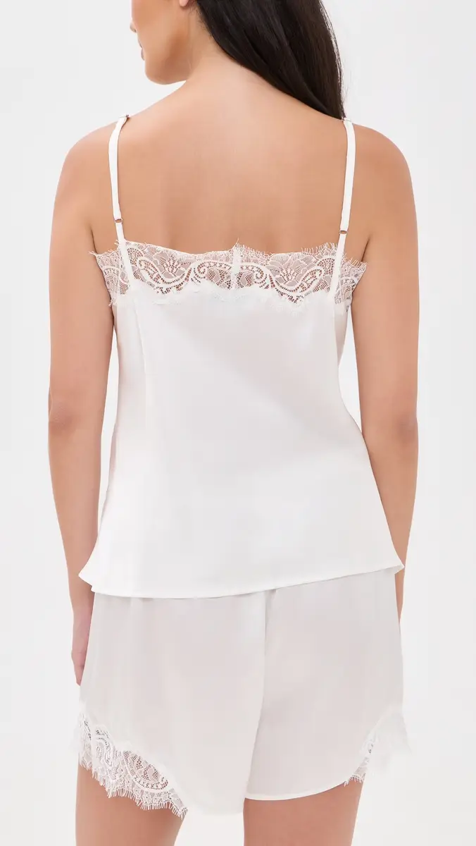 Petite Plume Mulberry Silk White Lace Cami Short Set | Thumbnail 3 Petite Plume Mulberry Silk White Lace Cami Short Set | Thumbnail 3