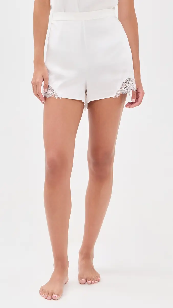 Petite Plume Mulberry Silk White Lace Cami Short Set | Thumbnail 5 Petite Plume Mulberry Silk White Lace Cami Short Set | Thumbnail 5