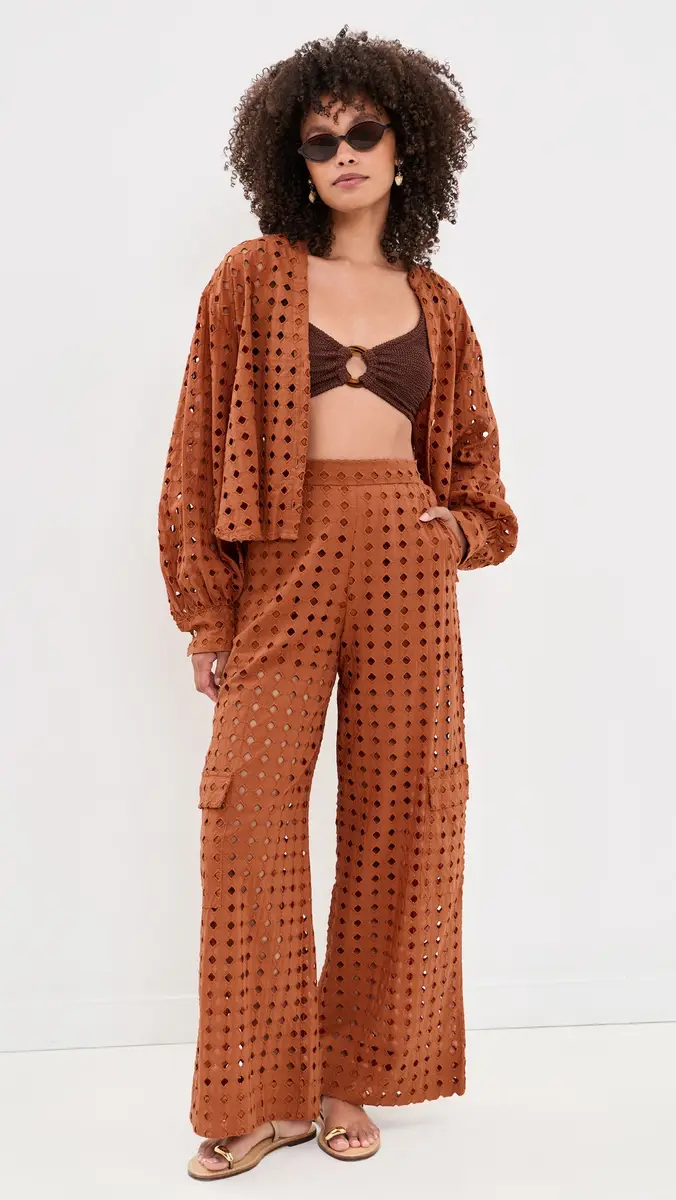 Dress To Brown Castanha Cuffed Eyelet Shirt | Thumbnail 5 Dress To Brown Castanha Cuffed Eyelet Shirt | Thumbnail 5