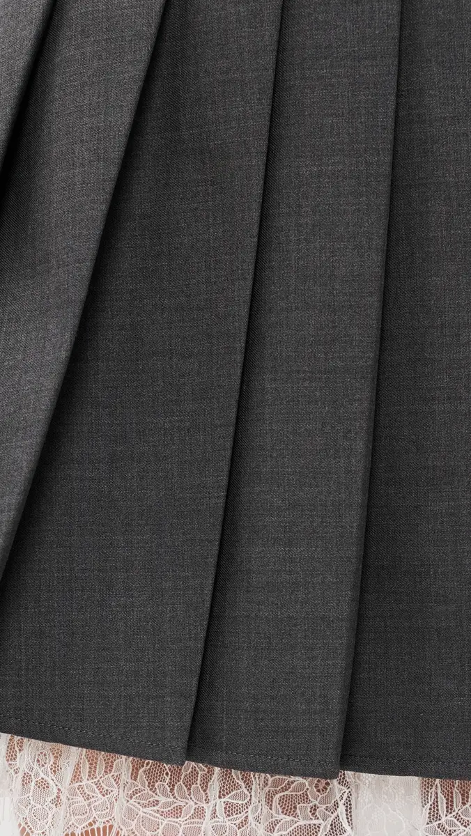 Self-Portrait Grey Pleated Miniskirt | Thumbnail 6
