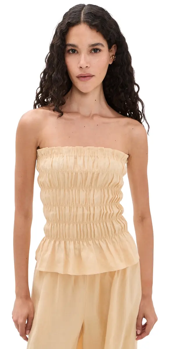 Faithfull Tiera Linen Top Daffodil | Image 1 Faithfull Tiera Linen Top Daffodil | Image 1