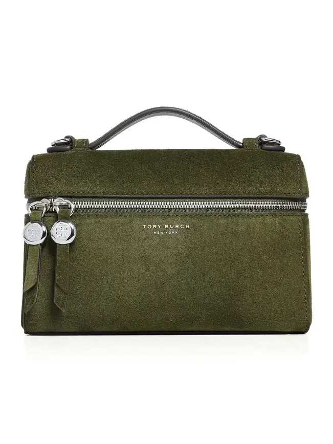 Tory Burch Suede Slim Top Handle Bag