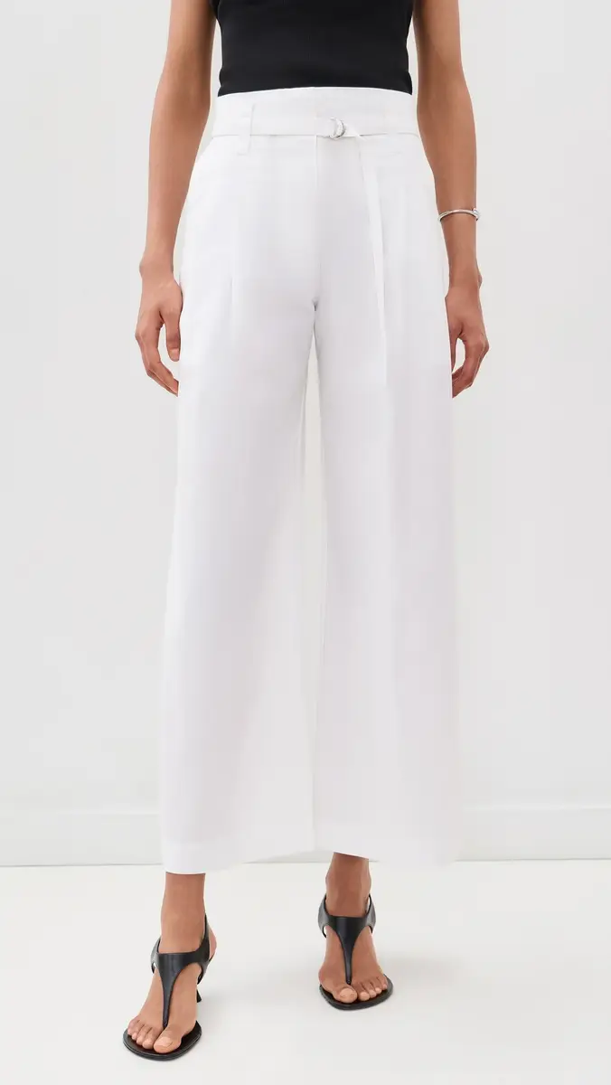 Proenza Schouler White Label Cropped Raver Pants In Poplin White | Thumbnail 2 Proenza Schouler White Label Cropped Raver Pants In Poplin White | Thumbnail 2