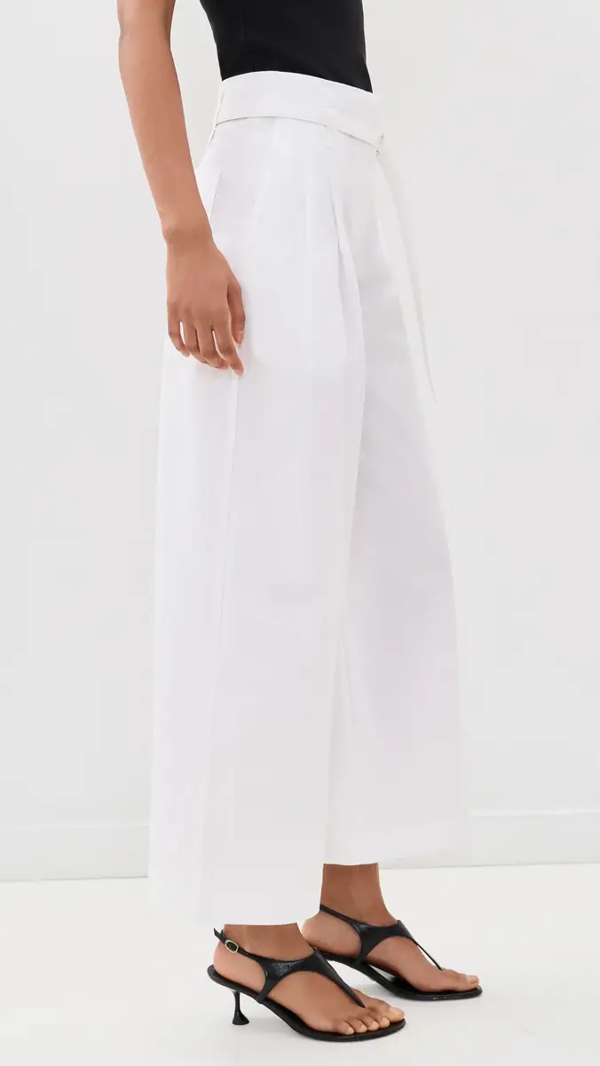 Proenza Schouler White Label Cropped Raver Pants In Poplin White | Thumbnail 4 Proenza Schouler White Label Cropped Raver Pants In Poplin White | Thumbnail 4
