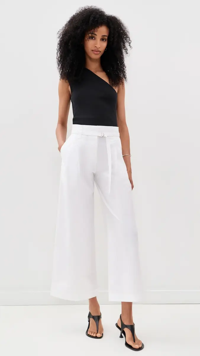 Proenza Schouler White Label Cropped Raver Pants In Poplin White | Thumbnail 5 Proenza Schouler White Label Cropped Raver Pants In Poplin White | Thumbnail 5