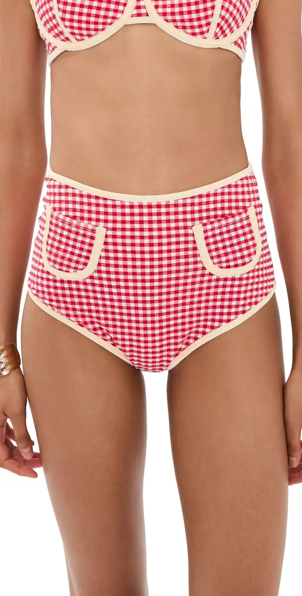 Montce icro Polly Bikini Bottoms Red icro Gingham | Image 1 Montce icro Polly Bikini Bottoms Red icro Gingham | Image 1