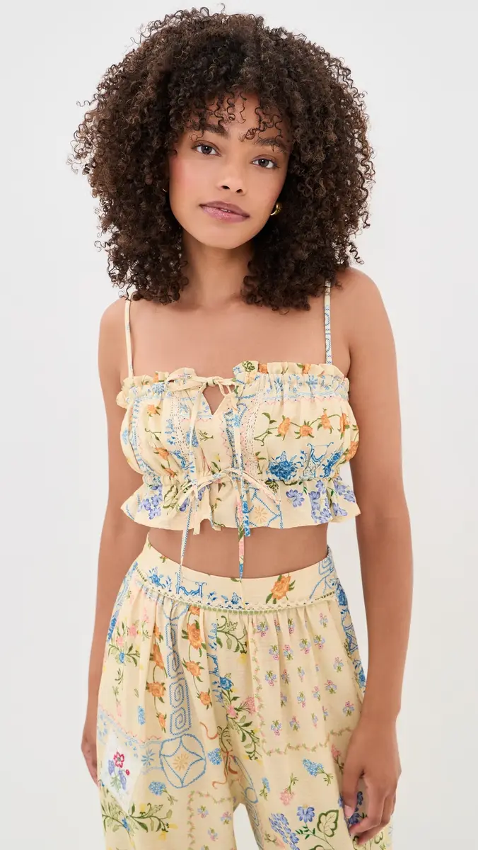 Agua Bendita Vichy Ruffled Crop Top | Thumbnail 2 Agua Bendita Vichy Ruffled Crop Top | Thumbnail 2