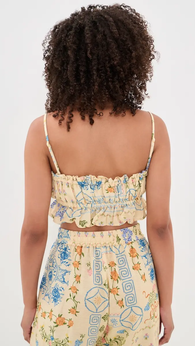 Agua Bendita Vichy Ruffled Crop Top | Thumbnail 3 Agua Bendita Vichy Ruffled Crop Top | Thumbnail 3