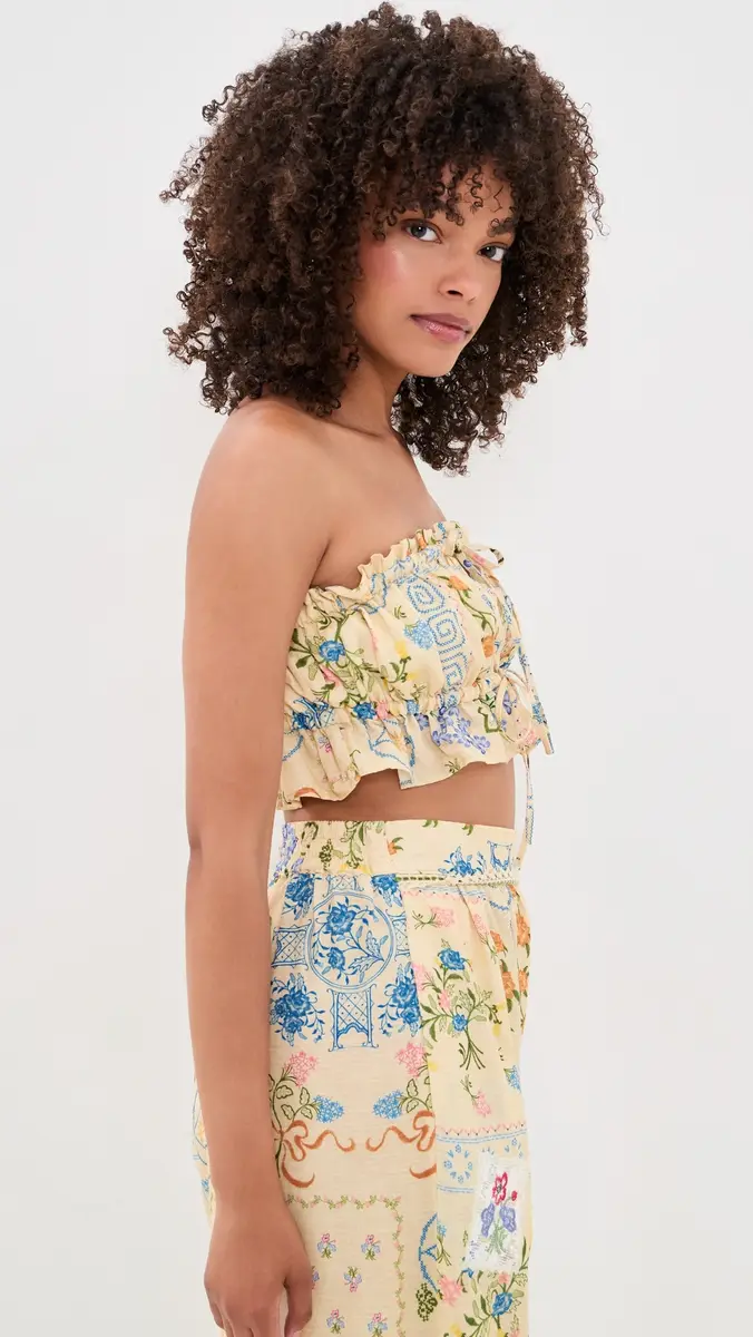 Agua Bendita Vichy Ruffled Crop Top | Thumbnail 4 Agua Bendita Vichy Ruffled Crop Top | Thumbnail 4