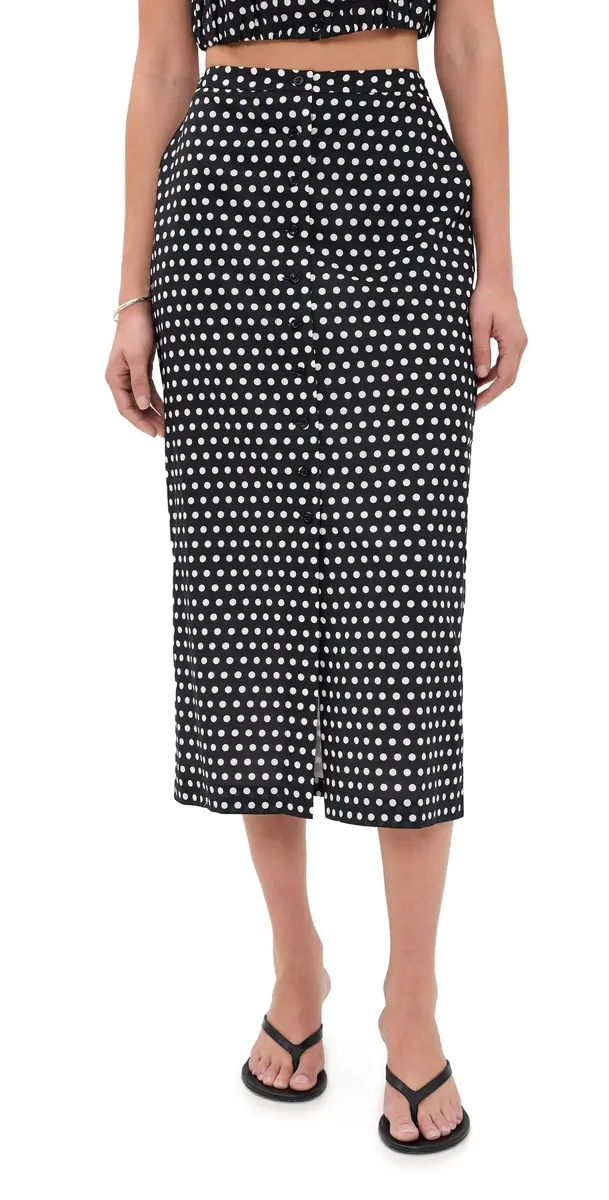 FRAME The Polka Dot Skirt Black multi | Image 1 FRAME The Polka Dot Skirt Black multi | Image 1