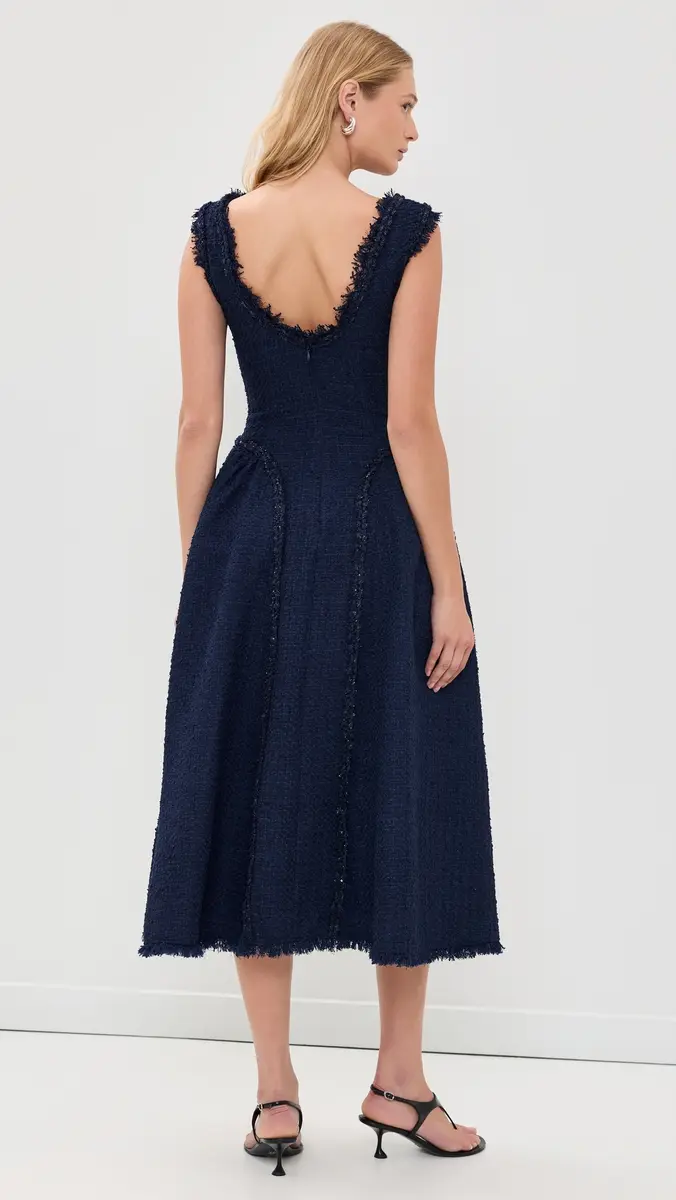 Self-Portrait Boucle Midi Dress | Thumbnail 3 Self-Portrait Boucle Midi Dress | Thumbnail 3