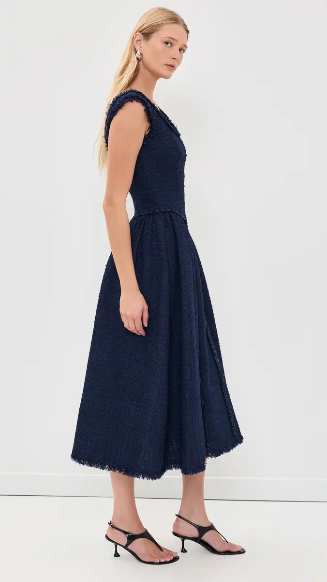 Self-Portrait Boucle Midi Dress | Thumbnail 4 Self-Portrait Boucle Midi Dress | Thumbnail 4