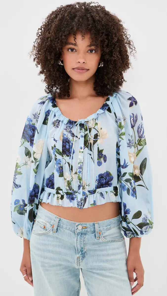 Alice + Olivia Mclaine Cropped Blouse | Thumbnail 2 Alice + Olivia Mclaine Cropped Blouse | Thumbnail 2