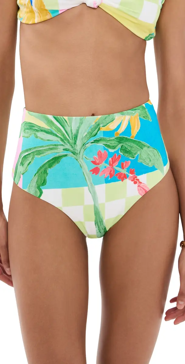 MINKPINK Palmira High Waisted Bikini Bottoms Vacation Palms | Image 1 MINKPINK Palmira High Waisted Bikini Bottoms Vacation Palms | Image 1
