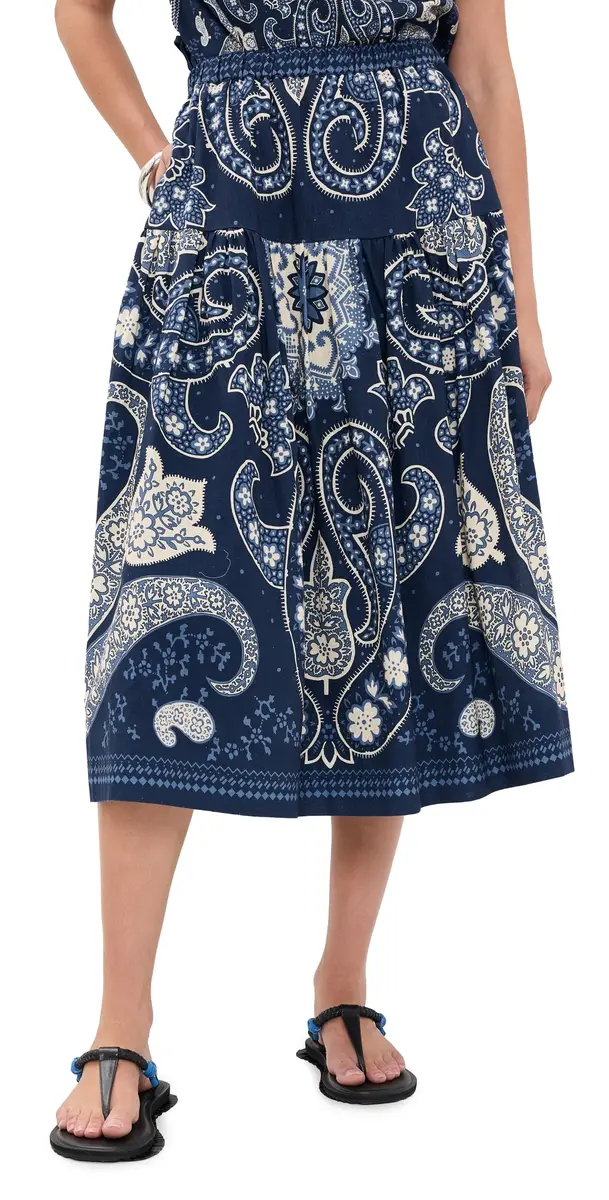 Sea Emelina Print Midi Skirt Navy | Image 1 Sea Emelina Print Midi Skirt Navy | Image 1