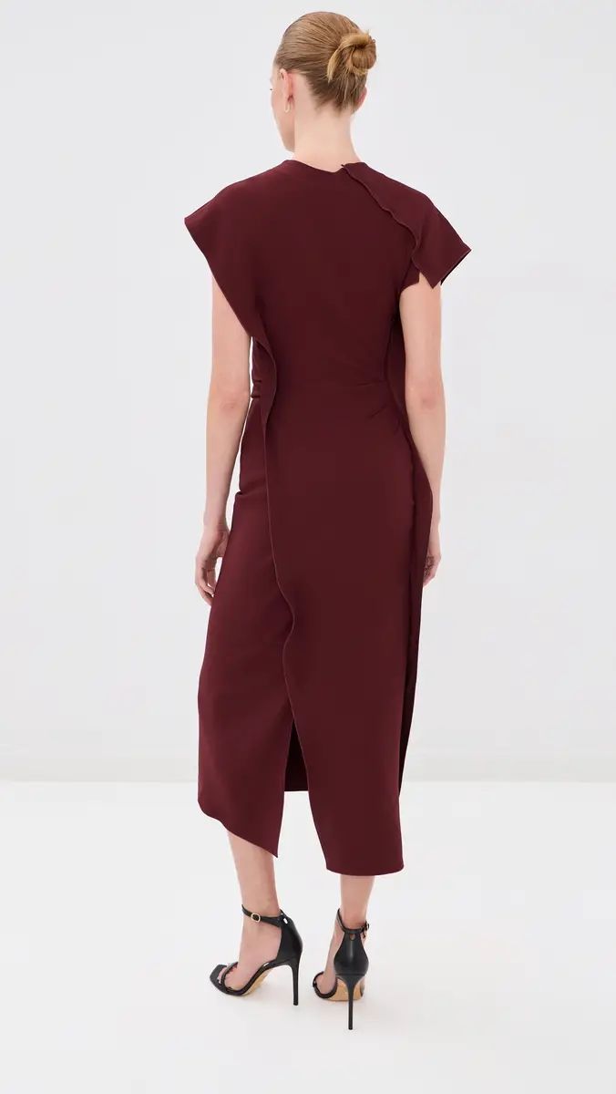 Victoria Beckham Victoria Midi Dress CINNABAR RED | Thumbnail 3 Victoria Beckham Victoria Midi Dress CINNABAR RED | Thumbnail 3