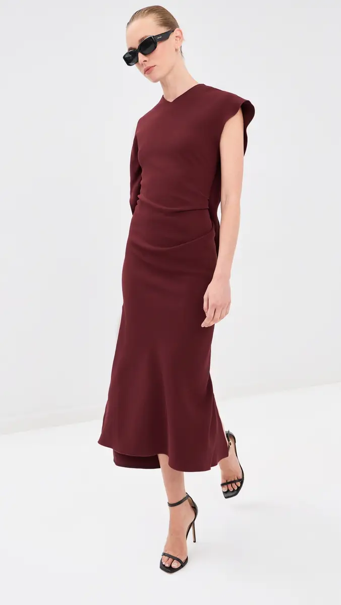 Victoria Beckham Victoria Midi Dress CINNABAR RED | Thumbnail 5 Victoria Beckham Victoria Midi Dress CINNABAR RED | Thumbnail 5