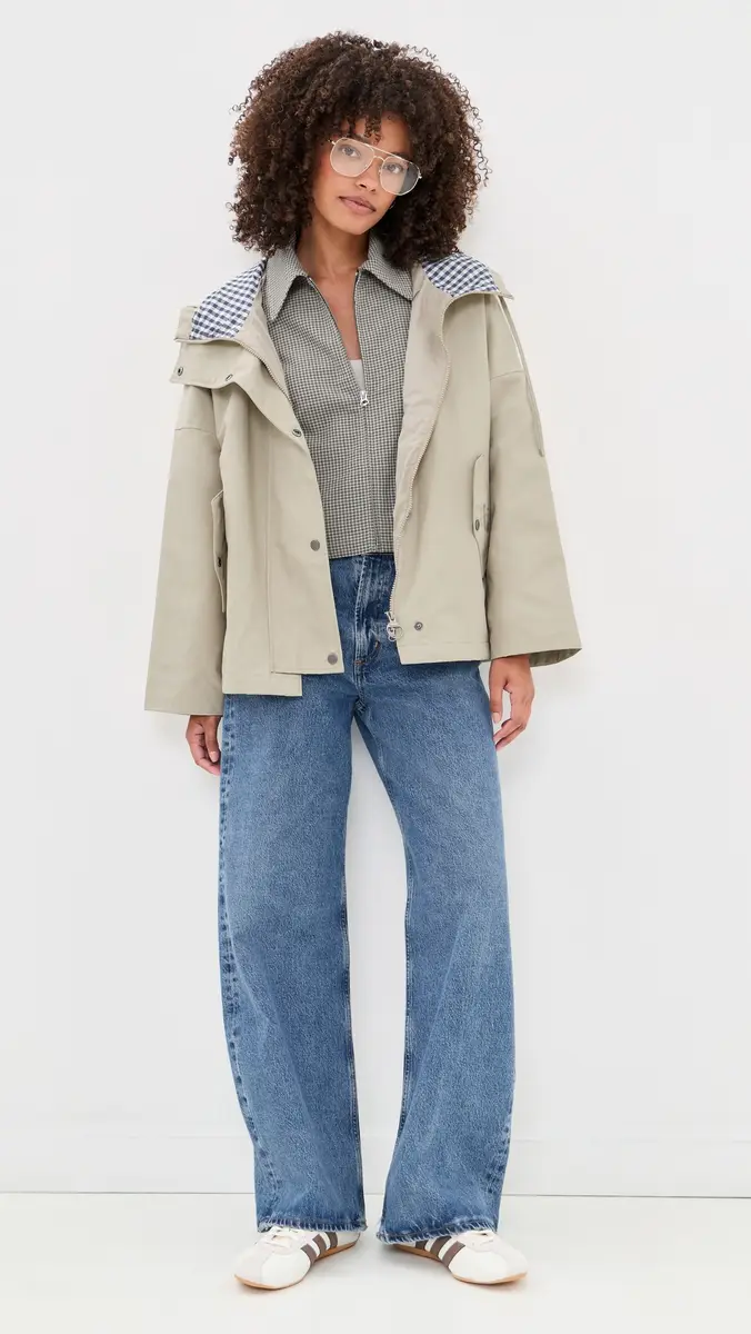 Barbour Kingswood Showerproof Jacket Light Sand/Navy Gingham | Thumbnail 5 Barbour Kingswood Showerproof Jacket Light Sand/Navy Gingham | Thumbnail 5