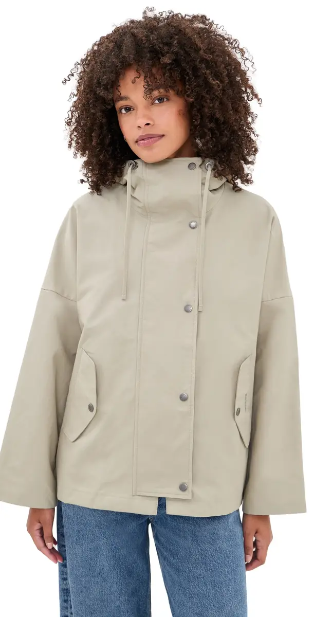 Barbour Kingswood Showerproof Jacket Light Sand/Navy Gingham 8 | Image 1 Barbour Kingswood Showerproof Jacket Light Sand/Navy Gingham 8 | Image 1