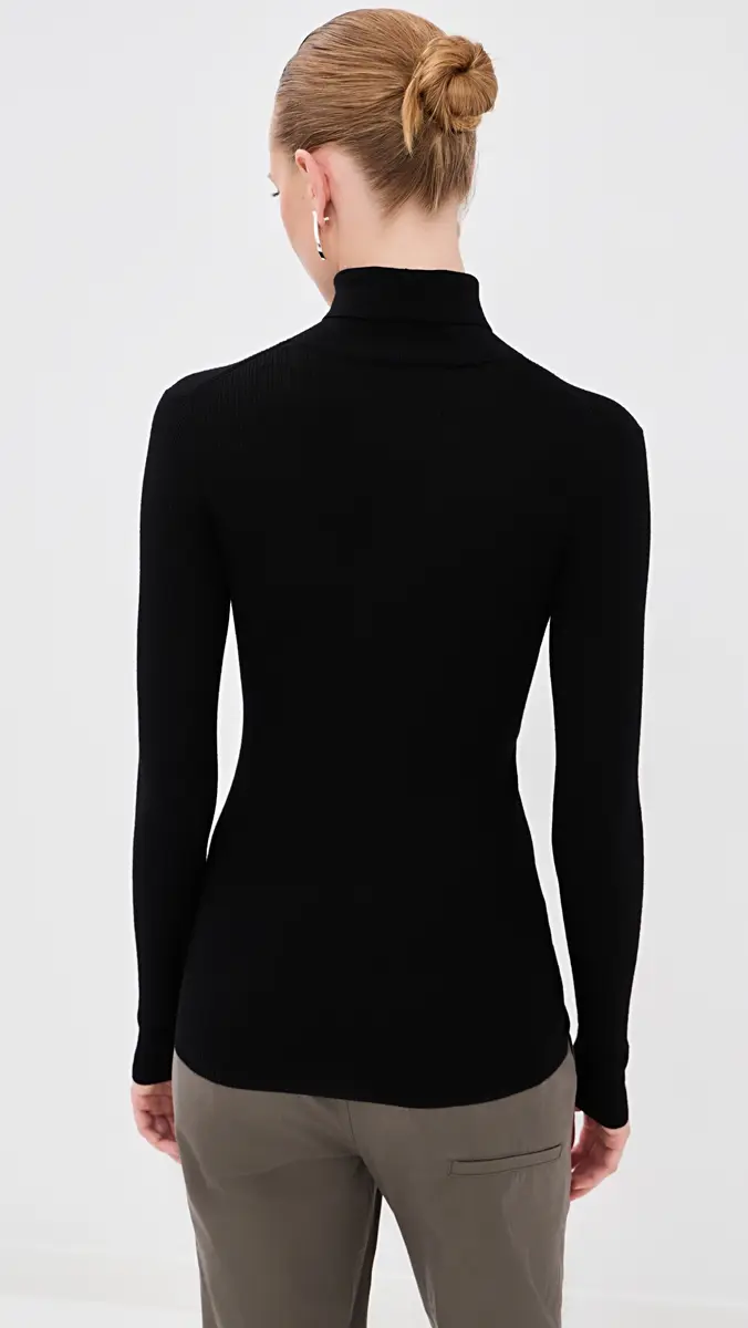 Tibi Featherweight Ribbed Split Neck Turtleneck Sweater | Thumbnail 3 Tibi Featherweight Ribbed Split Neck Turtleneck Sweater | Thumbnail 3