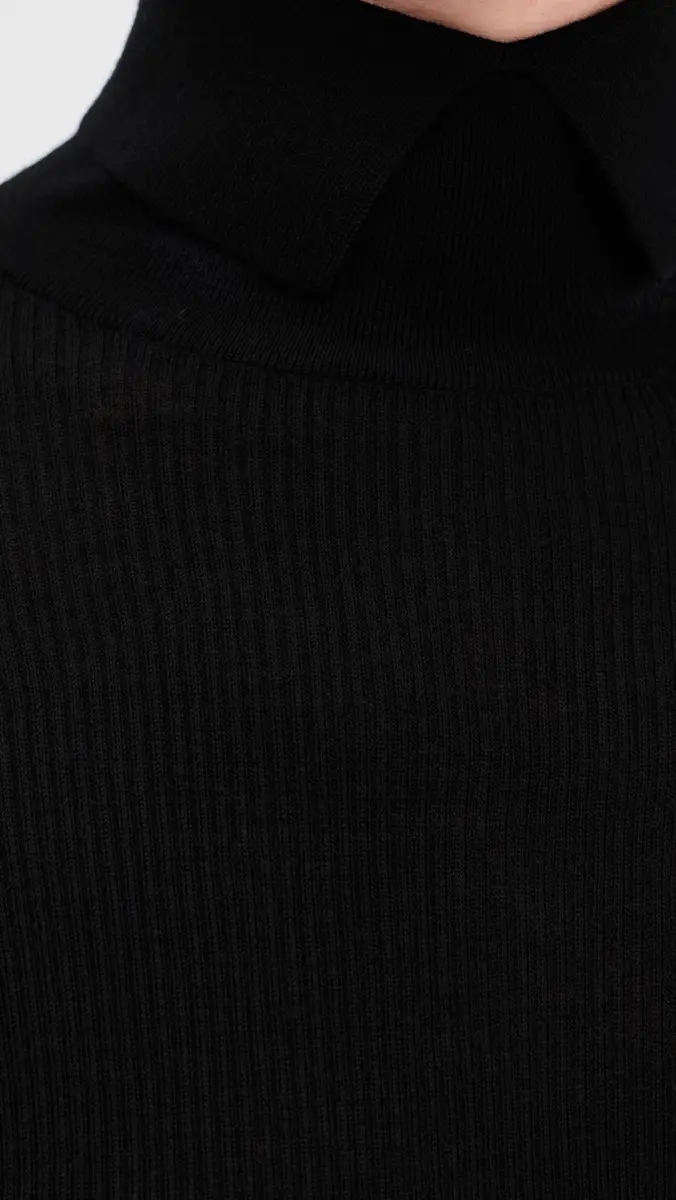 Tibi Featherweight Ribbed Split Neck Turtleneck Sweater | Thumbnail 6 Tibi Featherweight Ribbed Split Neck Turtleneck Sweater | Thumbnail 6