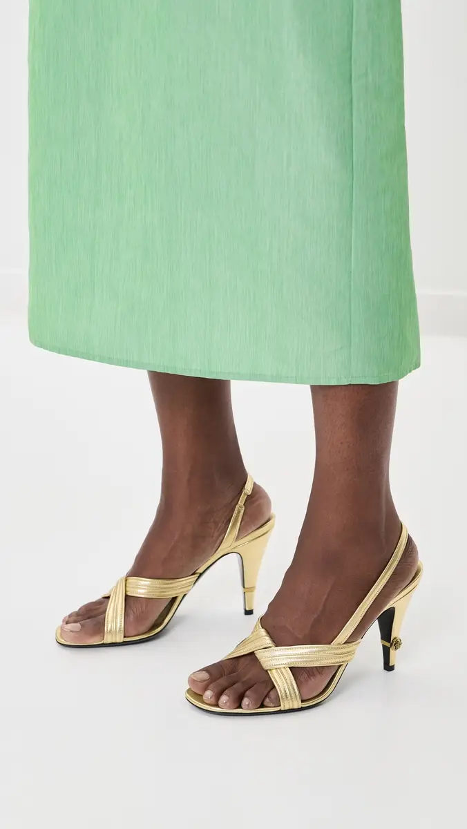 Versace Gianni Metallic Nappa Sandals | Thumbnail 3