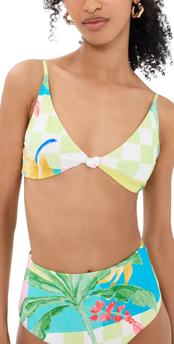 MINKPINK Palmira Knot Bikini Top Vacation Palms | Image 1 MINKPINK Palmira Knot Bikini Top Vacation Palms | Image 1