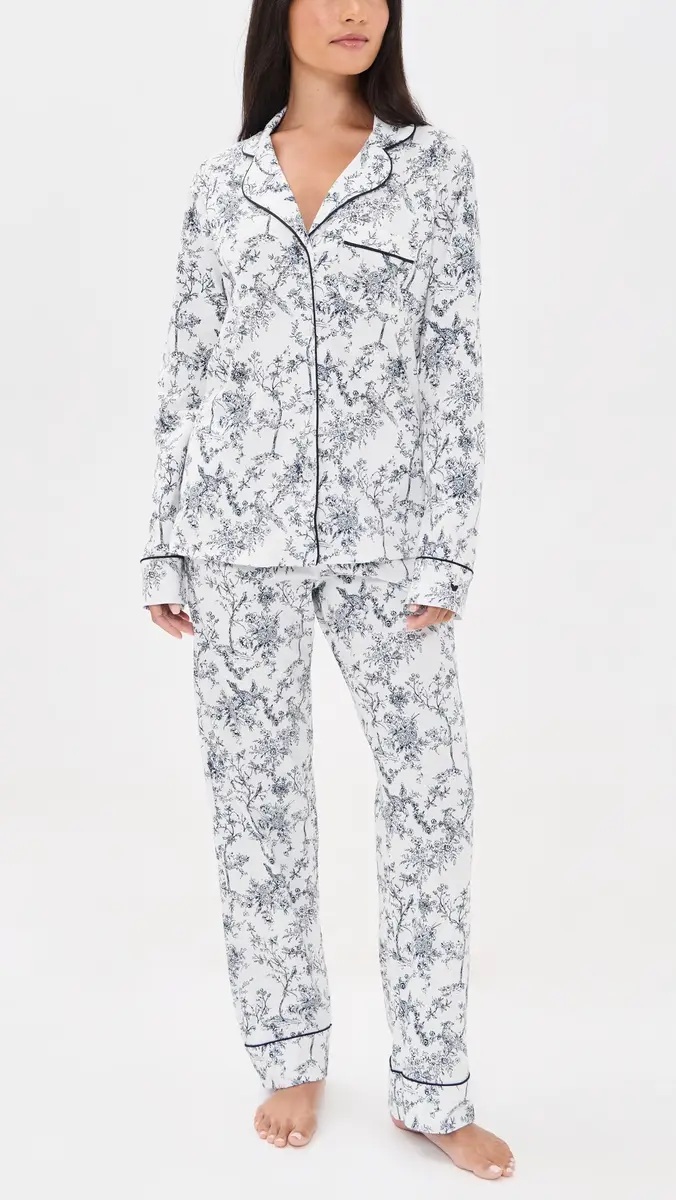 Petite Plume Pima Pajamas Set White | Thumbnail 2