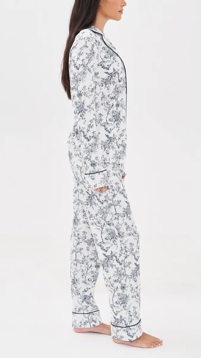 Petite Plume Pima Pajamas Set White | Thumbnail 4