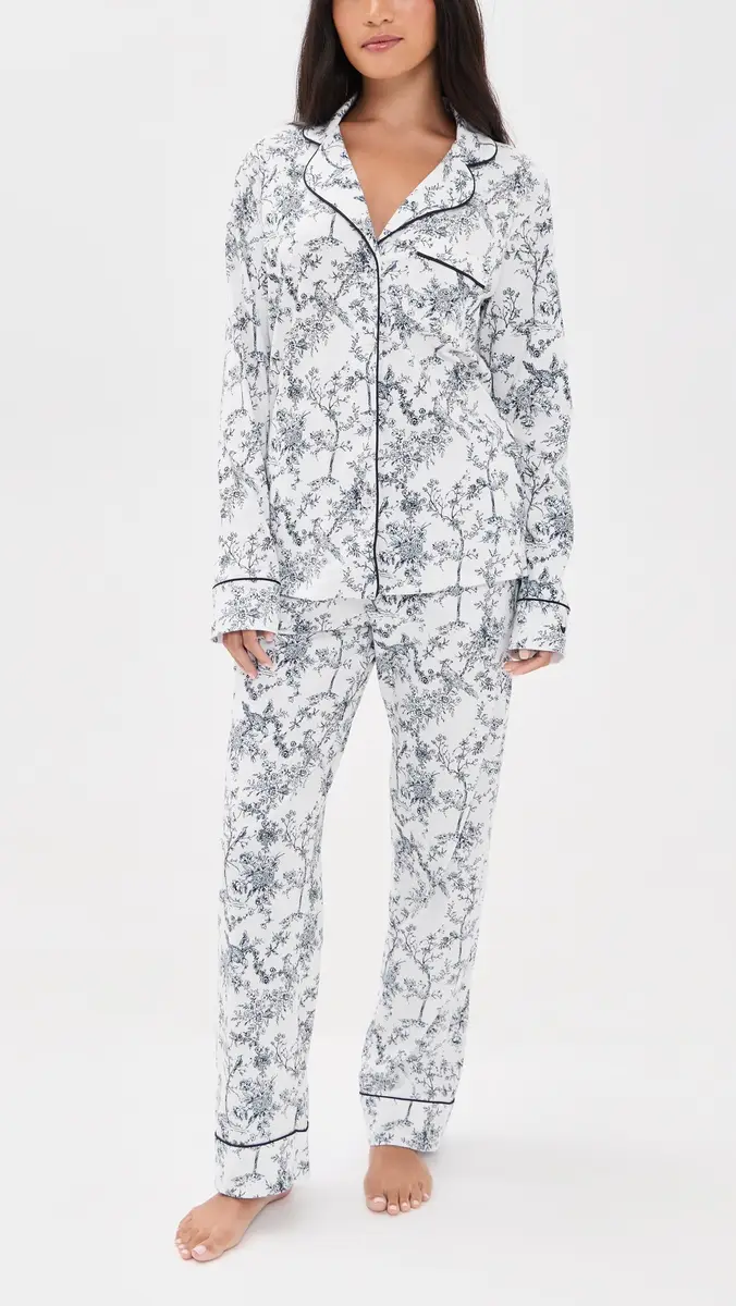 Petite Plume Pima Pajamas Set White | Thumbnail 6