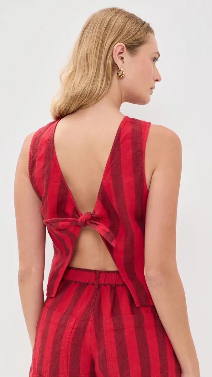 Madewell Tie-Back Shell Top in 100% Linen Big Bayside Stripe Enamel | Thumbnail 4 Madewell Tie-Back Shell Top in 100% Linen Big Bayside Stripe Enamel | Thumbnail 4