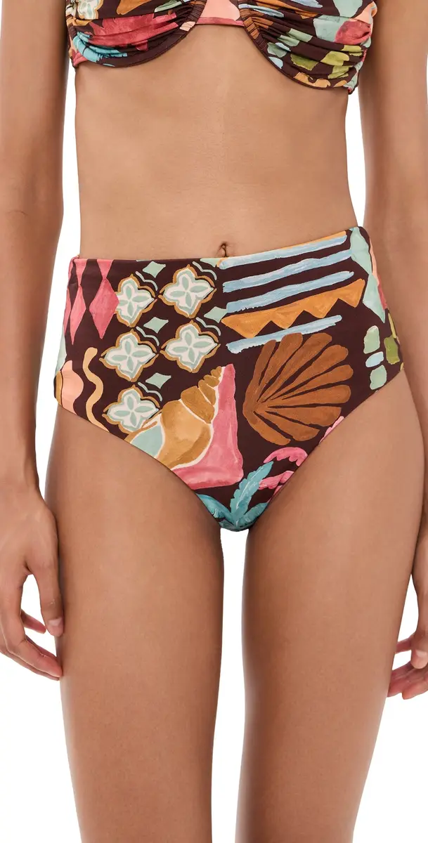 MINKPINK Isola High Waisted Bikini Bottoms Cocoa Coast | Image 1 MINKPINK Isola High Waisted Bikini Bottoms Cocoa Coast | Image 1