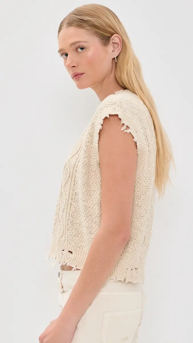 Denimist Boyfriend Cable Vest Ecru Slub | Thumbnail 4 Denimist Boyfriend Cable Vest Ecru Slub | Thumbnail 4