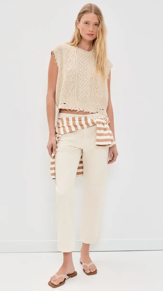 Denimist Boyfriend Cable Vest Ecru Slub | Thumbnail 5 Denimist Boyfriend Cable Vest Ecru Slub | Thumbnail 5