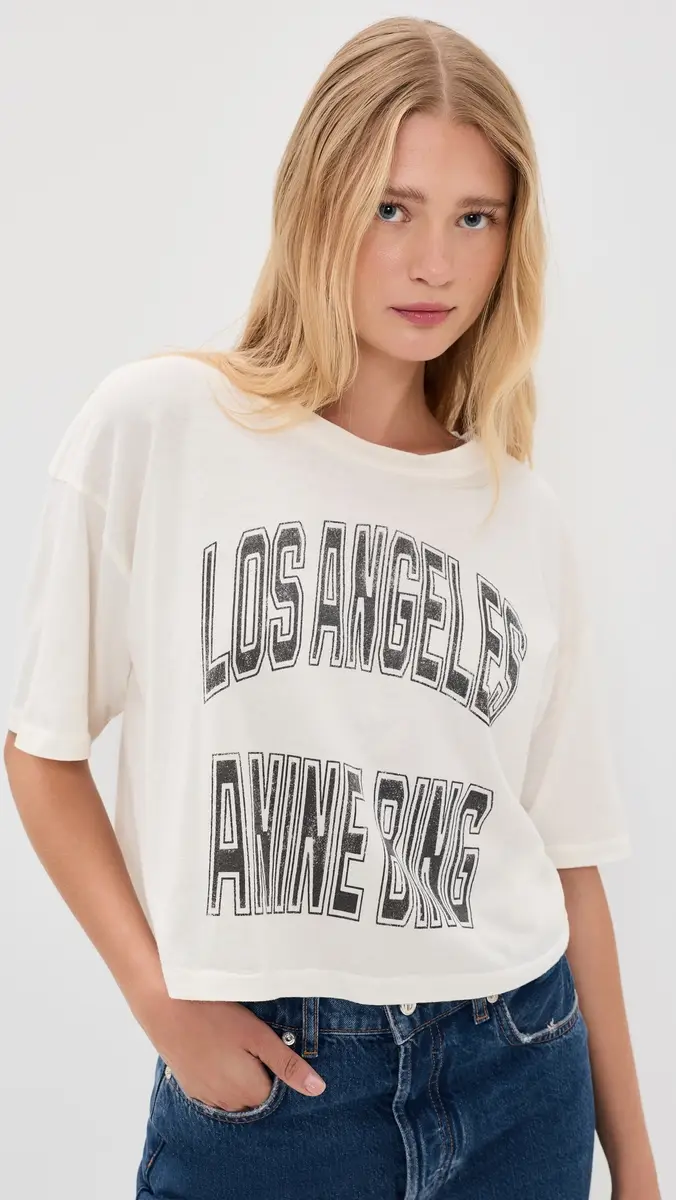 Anine Bing Johnny Cropped Tee | Thumbnail 2