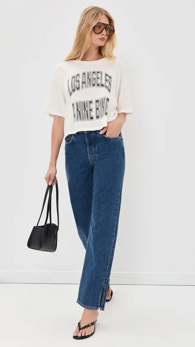 Anine Bing Johnny Cropped Tee | Thumbnail 5