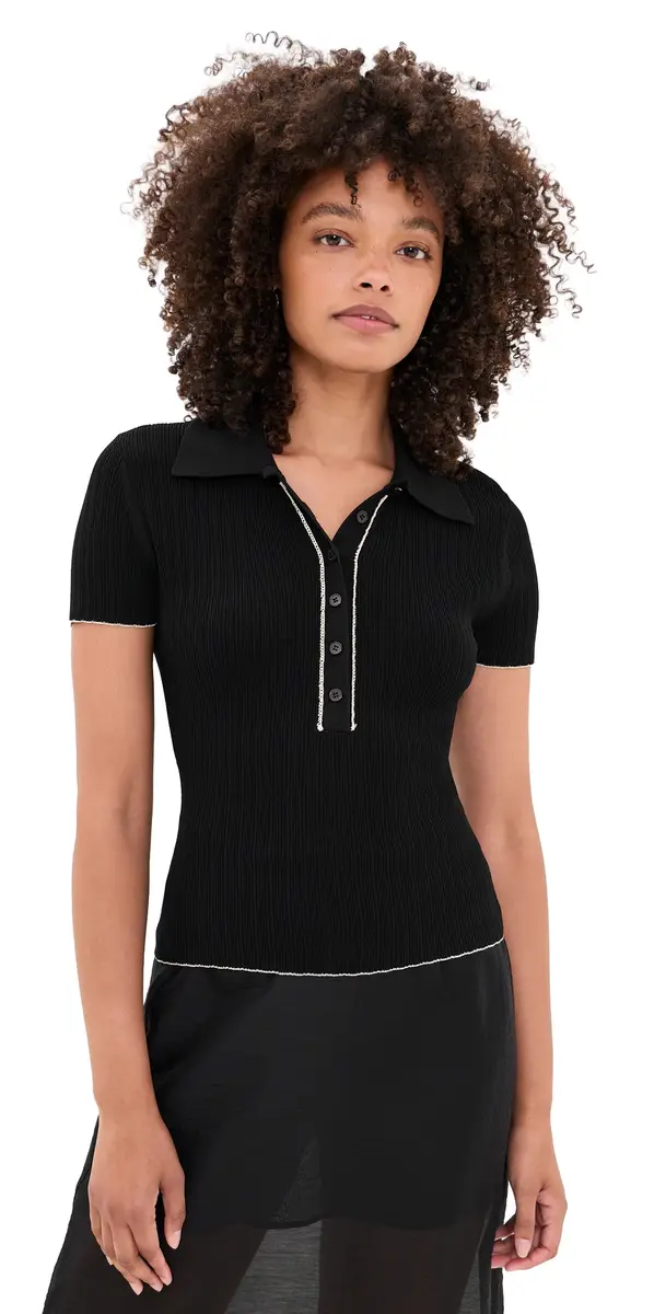 By Malene Birger Benita Polo Top Black | Image 1 By Malene Birger Benita Polo Top Black | Image 1