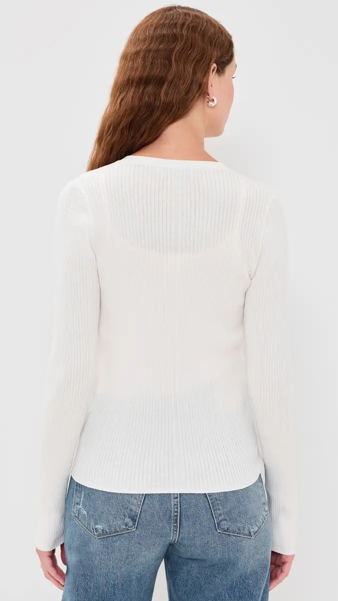 Sold Out NYC The Ribbed Favorite Cardigan In Cream Cream | Thumbnail 3 Sold Out NYC The Ribbed Favorite Cardigan In Cream Cream | Thumbnail 3