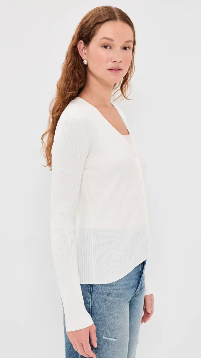 Sold Out NYC The Ribbed Favorite Cardigan In Cream Cream | Thumbnail 4 Sold Out NYC The Ribbed Favorite Cardigan In Cream Cream | Thumbnail 4