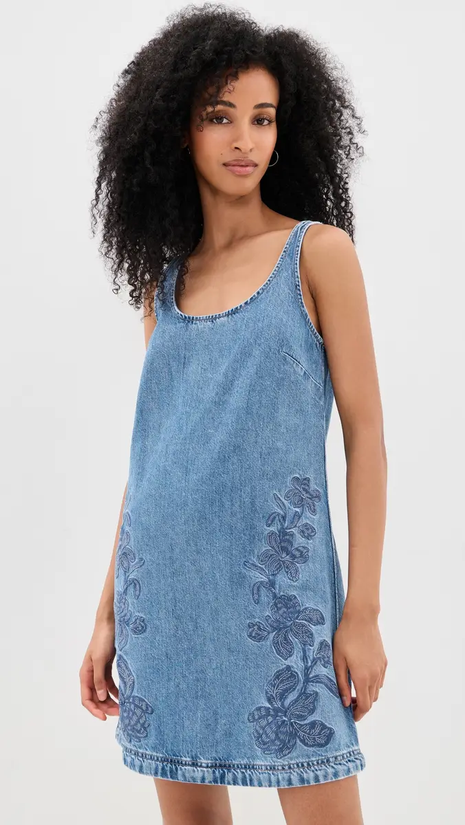 Madewell Denim Embroidered Mini Dress | Thumbnail 2 Madewell Denim Embroidered Mini Dress | Thumbnail 2