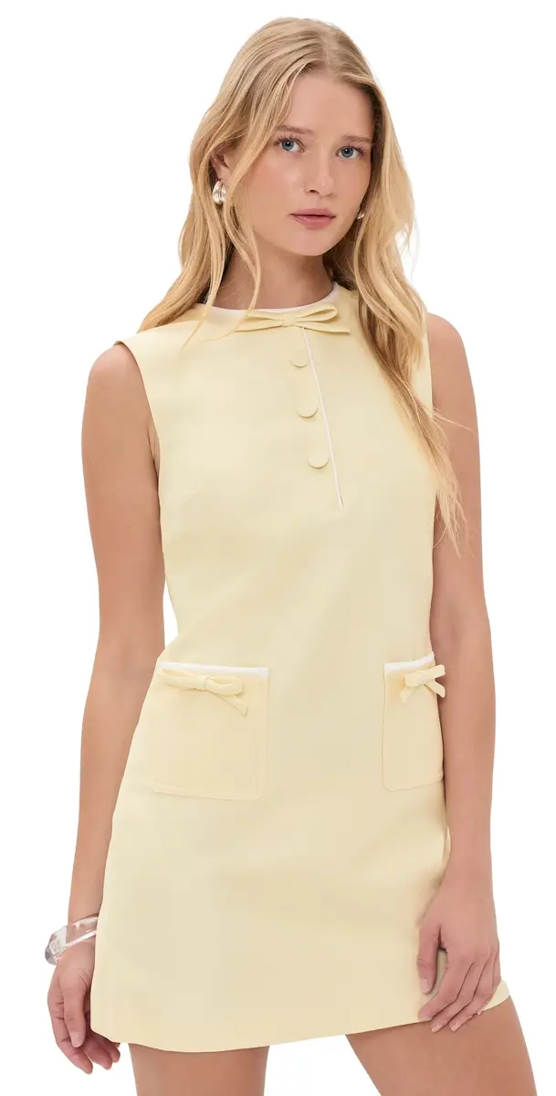 Self-Portrait Yellow Taffeta Bow Mini Dress Yellow 4 | Image 1 Self-Portrait Yellow Taffeta Bow Mini Dress Yellow 4 | Image 1