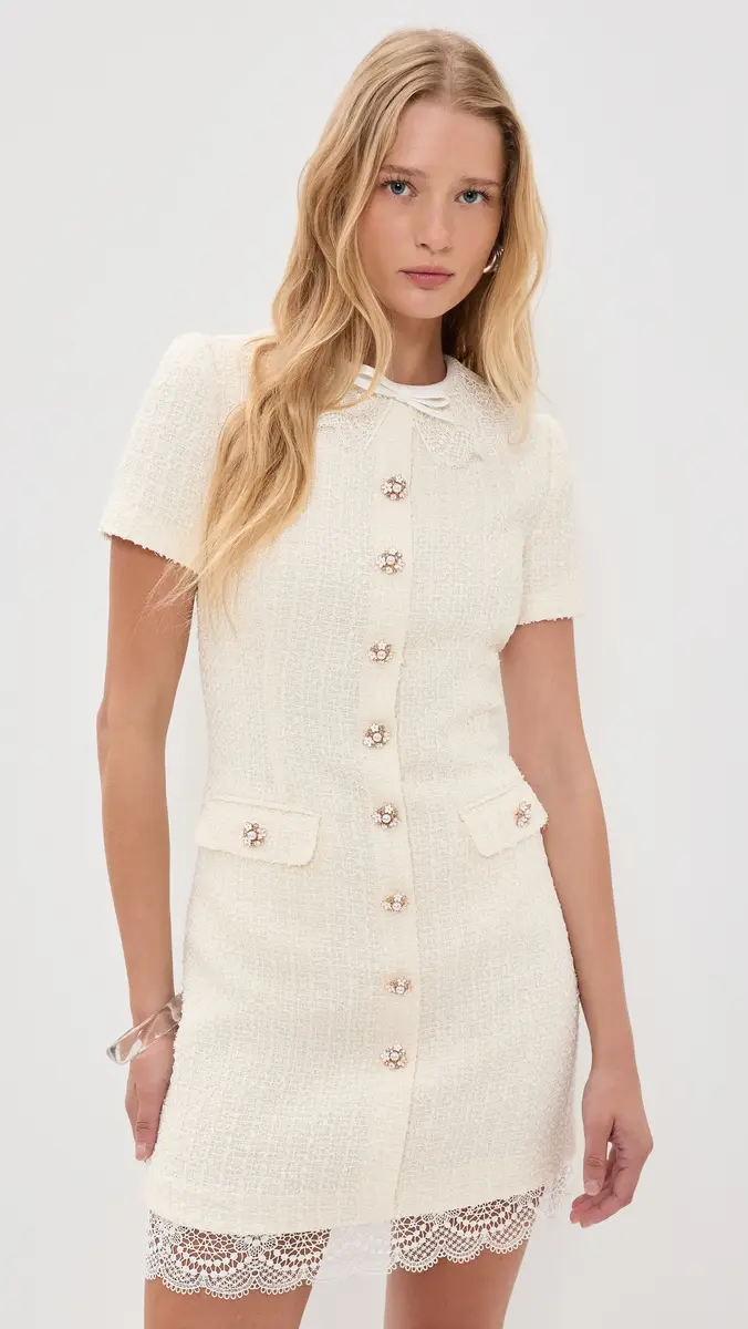Self-Portrait Lace Trim Mini Dress | Thumbnail 2 Self-Portrait Lace Trim Mini Dress | Thumbnail 2