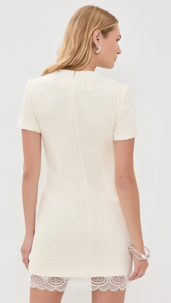 Self-Portrait Lace Trim Mini Dress | Thumbnail 3 Self-Portrait Lace Trim Mini Dress | Thumbnail 3