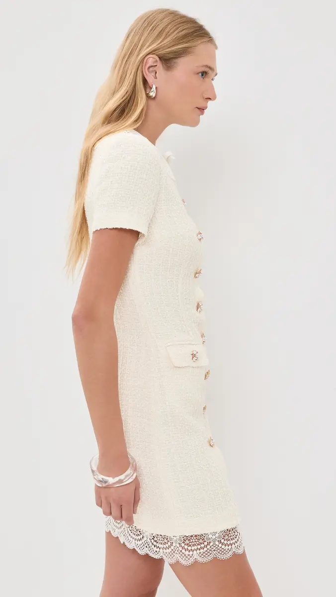 Self-Portrait Lace Trim Mini Dress | Thumbnail 4 Self-Portrait Lace Trim Mini Dress | Thumbnail 4