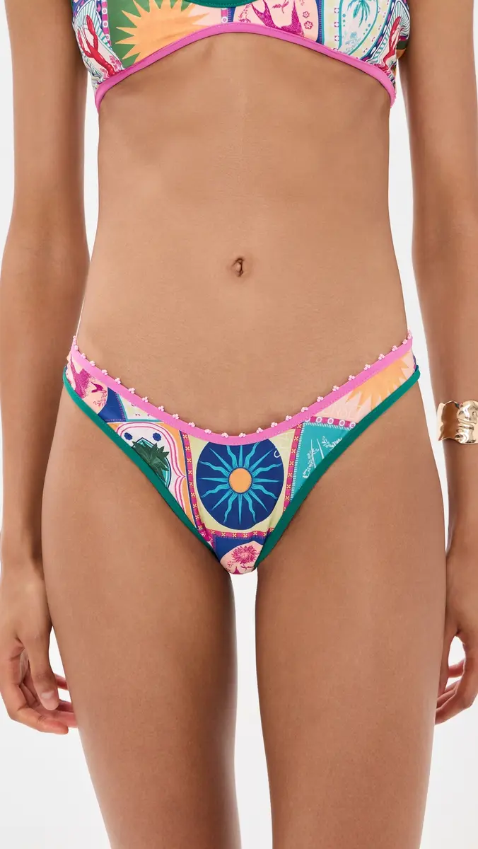 Agua Bendita Avy Hand Embroidered Reversible Bikini Bottoms | Thumbnail 2