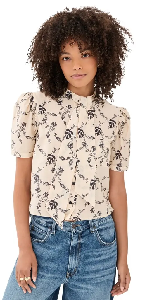 Alix of Bohemia Chance hadow Lace Shirt Off-White | Image 1 Alix of Bohemia Chance hadow Lace Shirt Off-White | Image 1